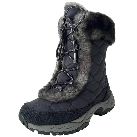 L.L. Bean Shoes - L.L. Bean Quilted Winter Snow Boots Faux Fur Lined Mid Calf Lace Up Booties